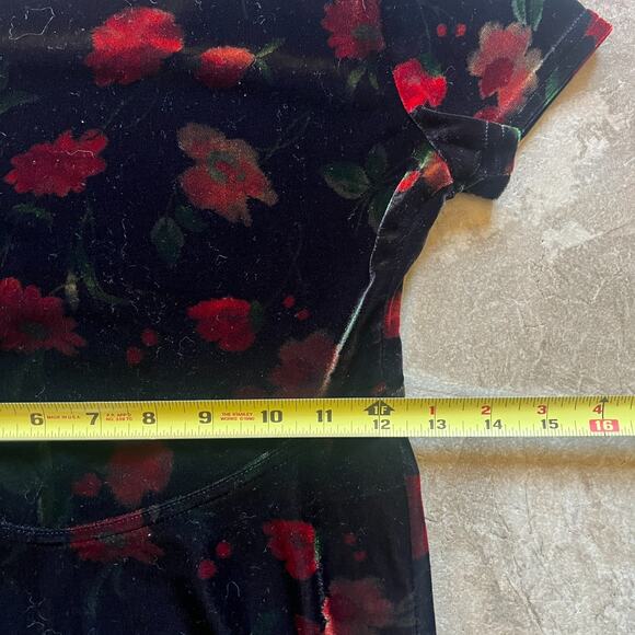 Vtg Y2K Jonathan Martins Girls Velvet Maxi Dress 10 Floral Whimsigoth Holiday - Picture 8 of 9